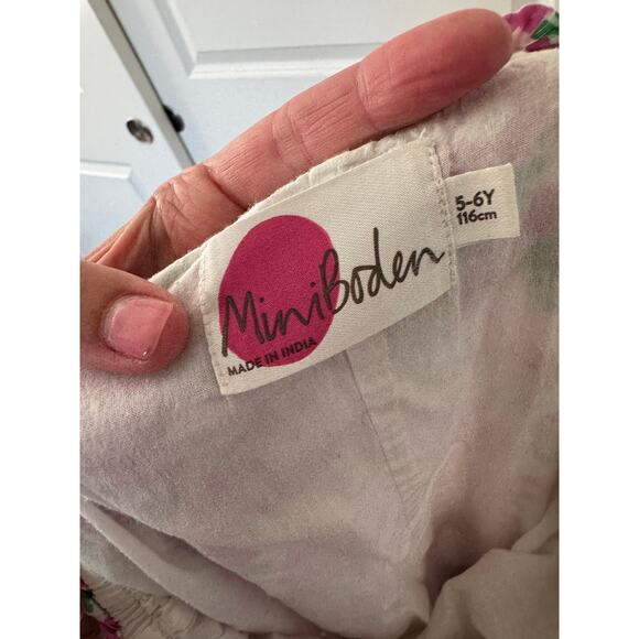 Mini Boden Twirly Pink Primrose Floral Tired Midi Dress 5-6 - Picture 6 of 6